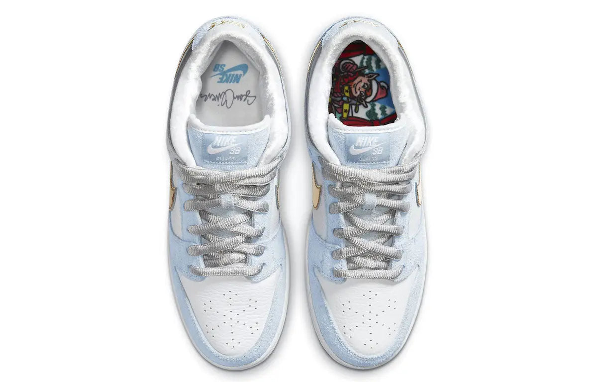 Nike Sean Cliver x Dunk Low SB White/Psychic Blue/Metallic Gold DC9936-100