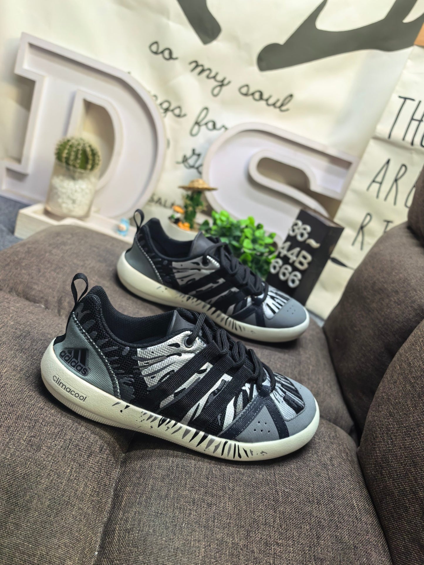 Adidas CLIMACOOL BOAT LACE  GRAPHIC Black Grey DS-666D