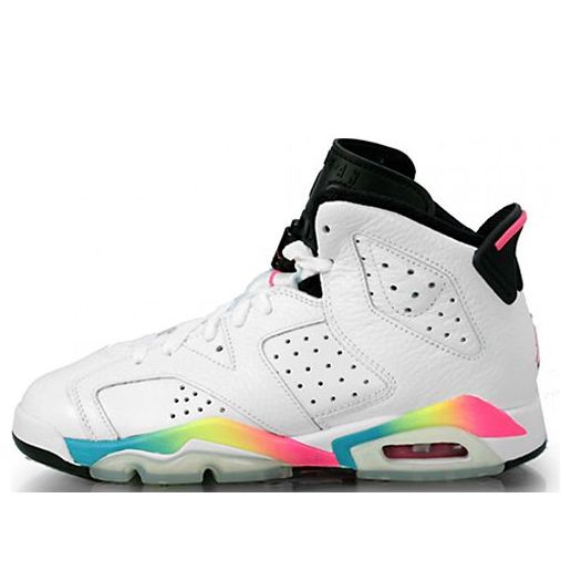 Air Jordan 6 Retro GS 'Pink Flash' white/pink flash-volt-mrn blue 384665-103