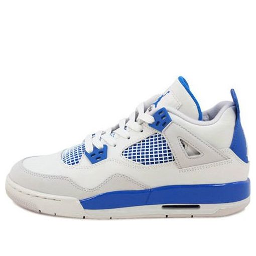 Air Jordan 4 Retro GS White Military Blue Grey 408452-105