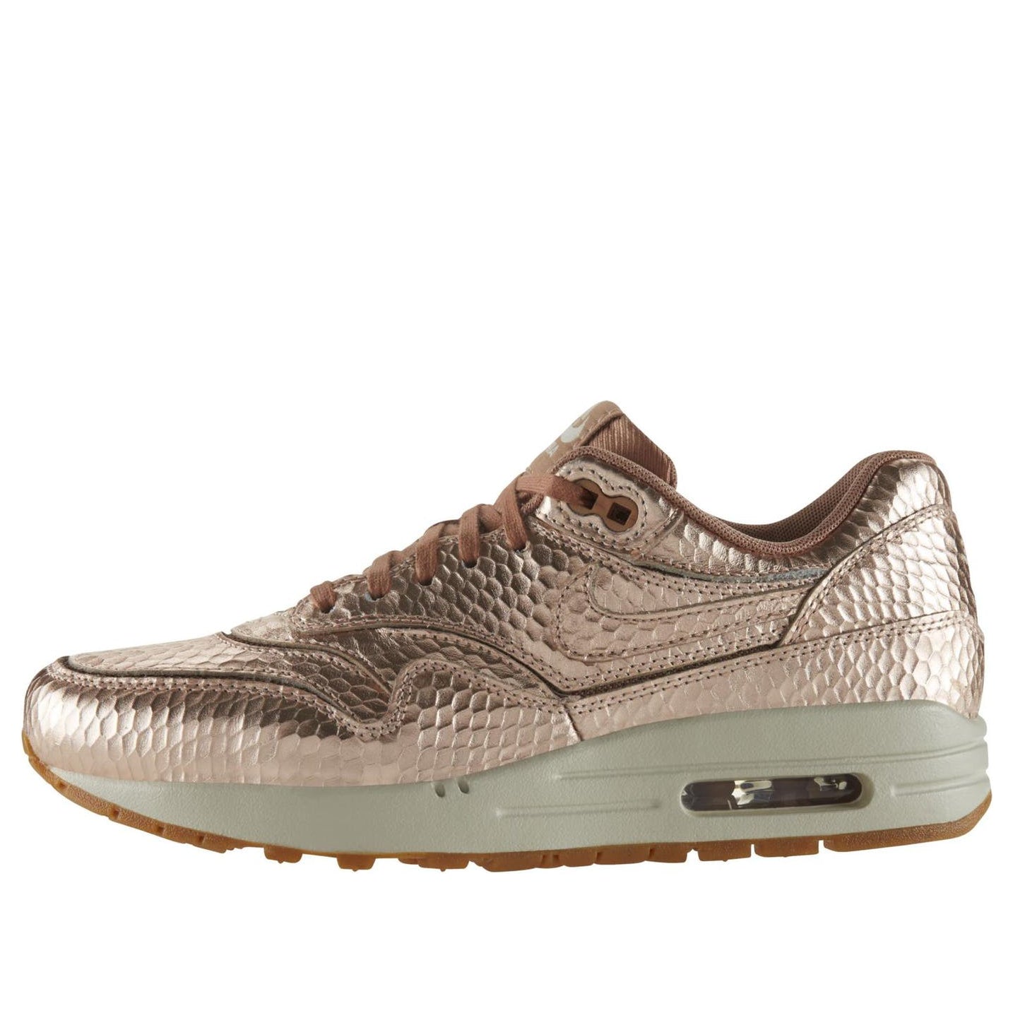 Nike Womens Air Max 1 Cut Out PRM Bronze Snake 644398-900 KICKSOVER