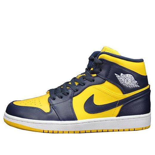 Air Jordan 1 Mid Varsity Maize Navy 554724-707