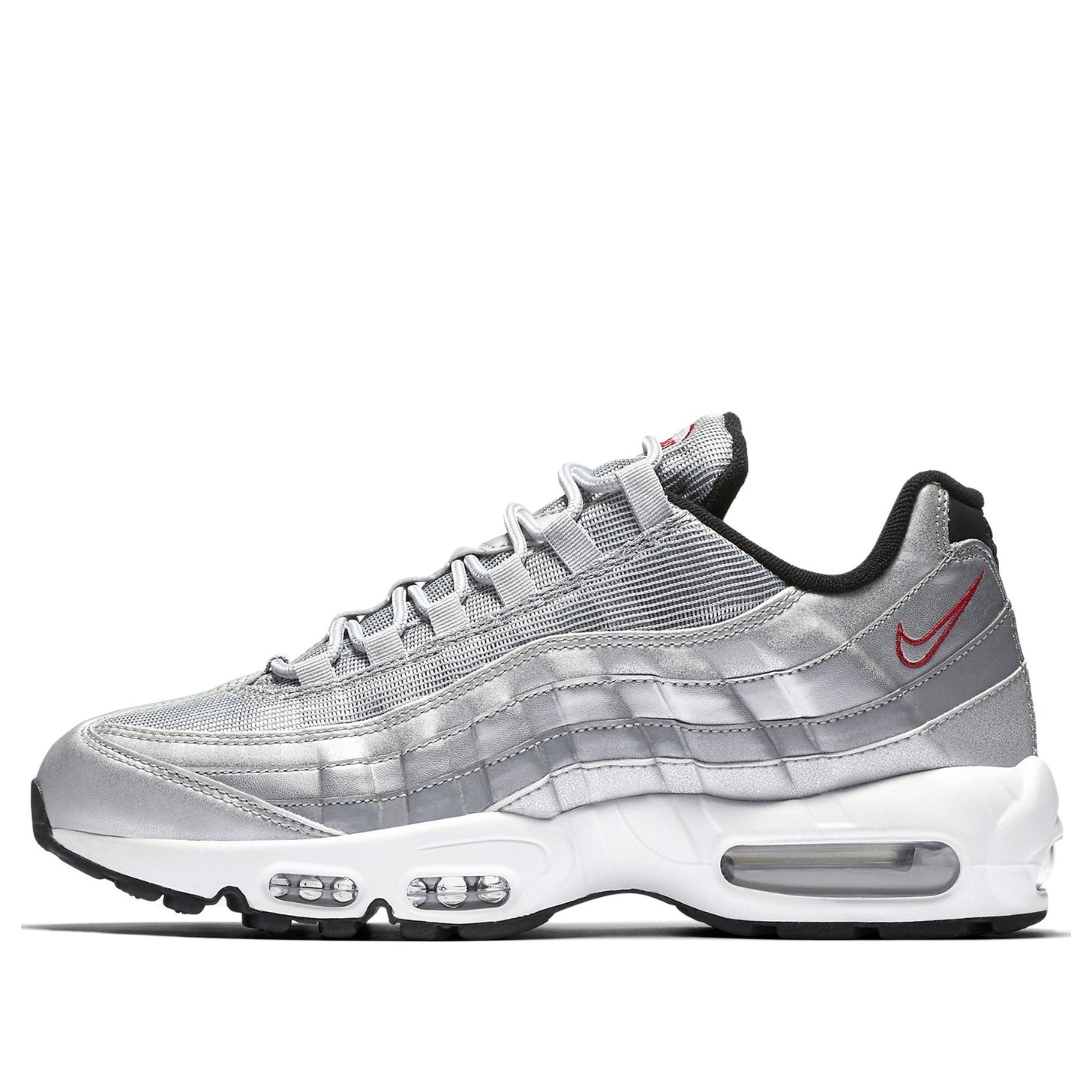 Nike Air Max 95 QS 'Silver Bullet' Metallic Silver/Varsity Red-White-Black 918359-001 sneakmarks