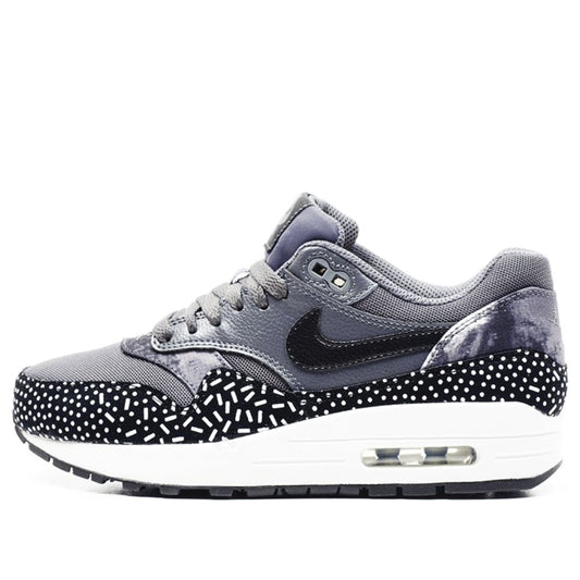 Nike Air Womens WMNS Air Max 1 Print Dark Grey Metallic Silver 528898-001 KICKSOVER