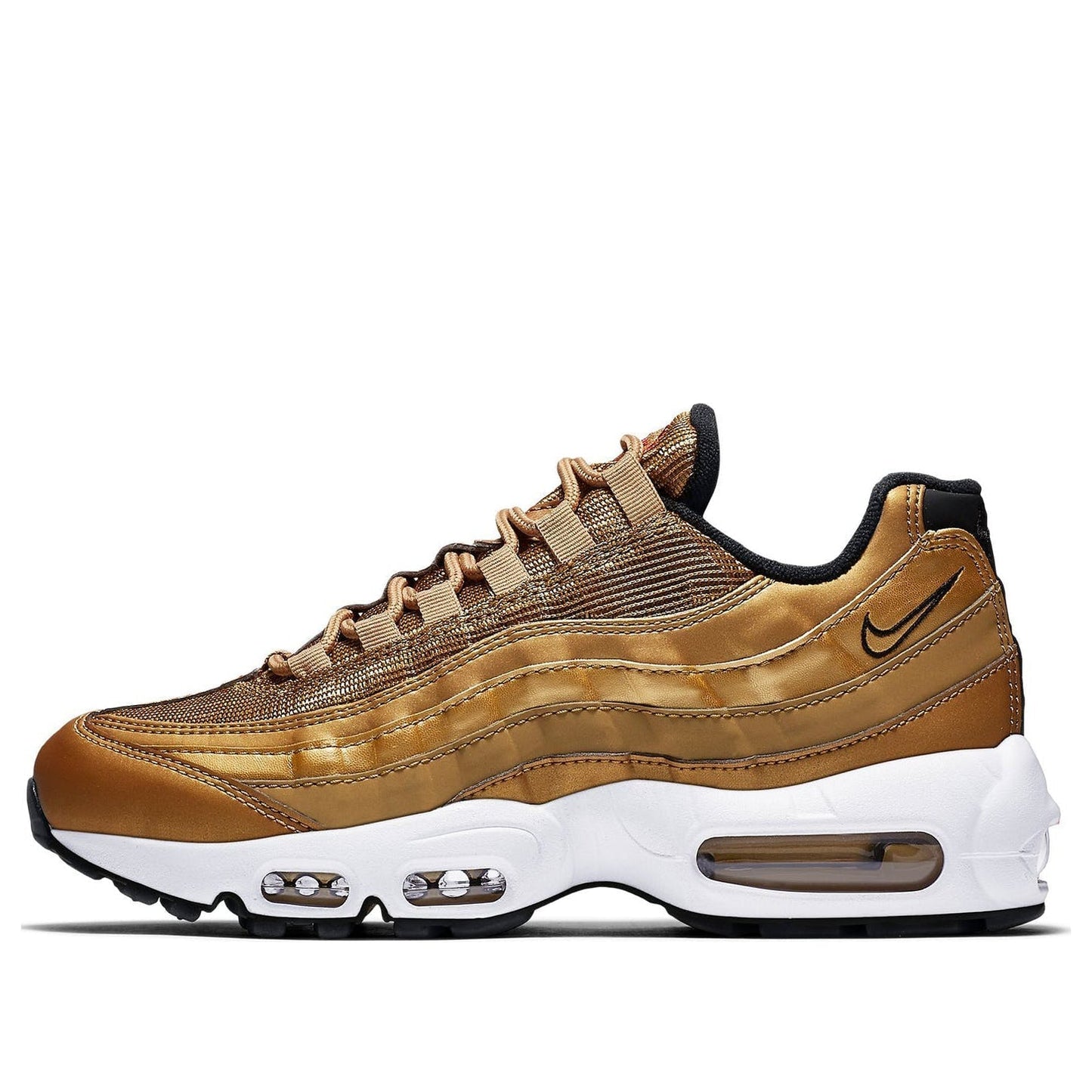 Nike Womens Air Max 95 QS 'Metallic Gold' Metallic Gold/Varsity Red-White-Black 814914-700 sneakmarks