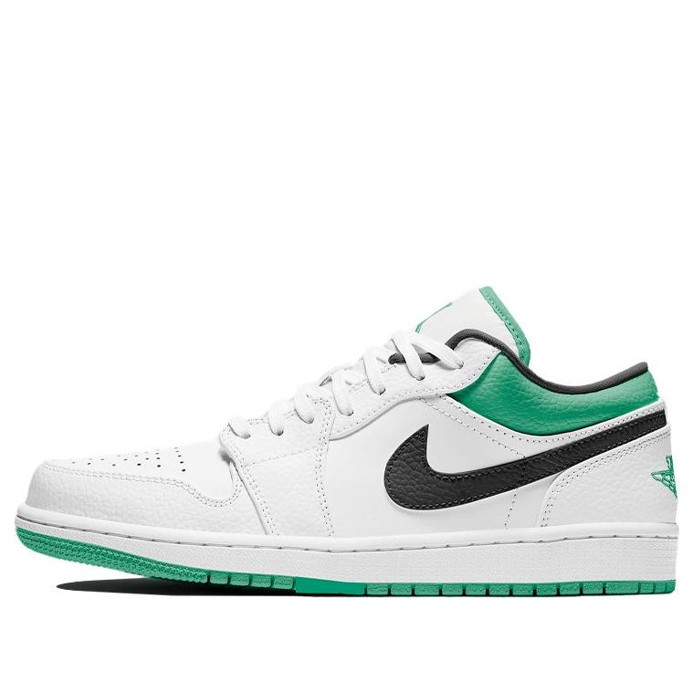 Air Jordan 1 Low White Lucky Green Black 553558-129