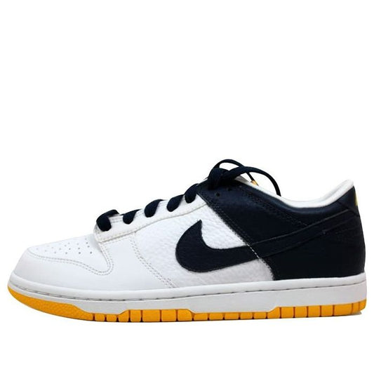 Nike Dunk Low GS 'Navy Heel' White/Midnight Navy-Varsity Maize 310569-145