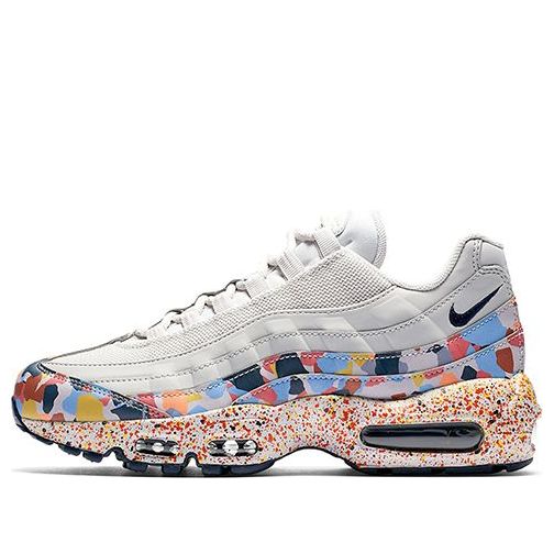 Womens Air Max 95 SE 'Vast Grey' Vast Grey/Midnight Navy-Habanero Red 918413-004 sneakmarks