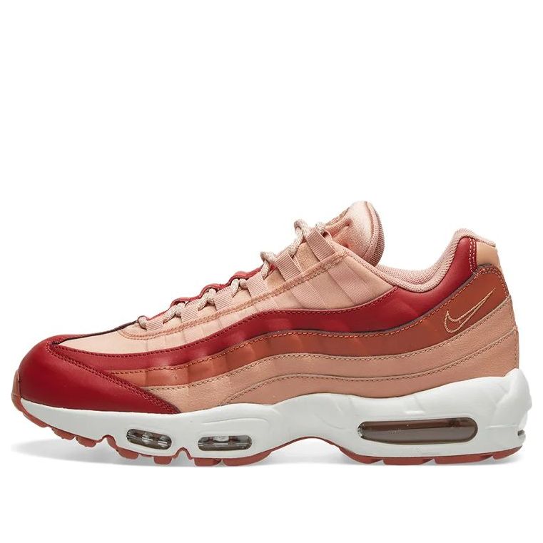 Nike Womens Air Max 95 'Dusty Peach' Team Crimson/Rose Gold-Summit White-Dusty Peach 307960-607 sneakmarks