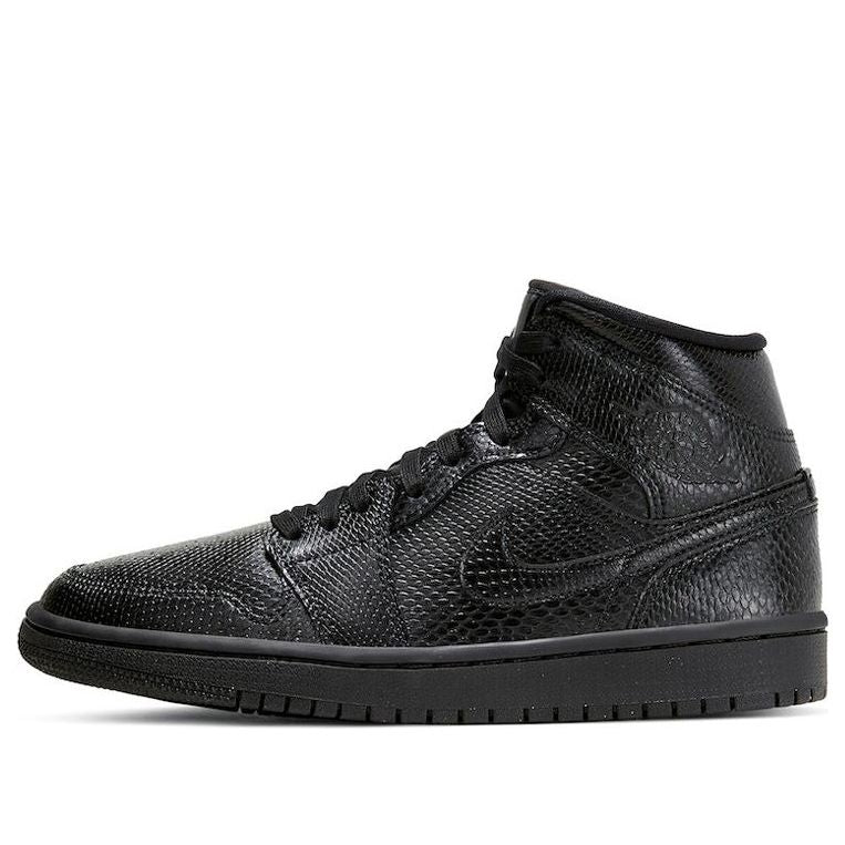 Air Jordan 1 Mid 'Black Snakeskin' Black/White/Black BQ6472-010