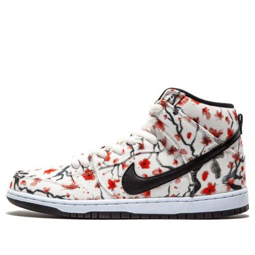 Nike SB Skateboard Dunk High Pro 'Cherry Blossom' Sail/Black-Light Crimson-White 305050-106 sneakmarks