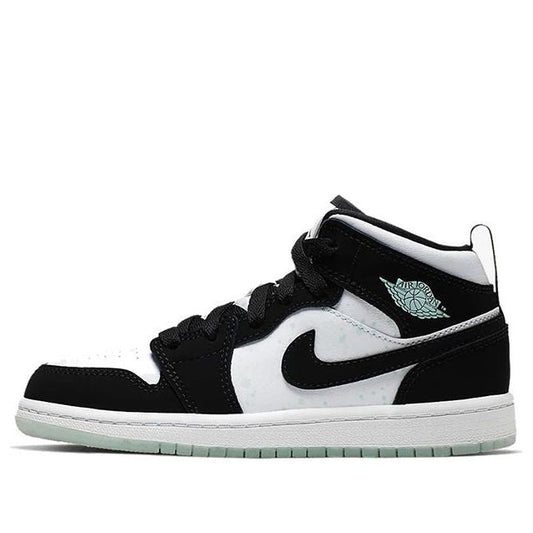 Air Jordan 1 Mid SE PS 'Glow in the Dark Panda' White/Black/Teal Tint BQ6932-103