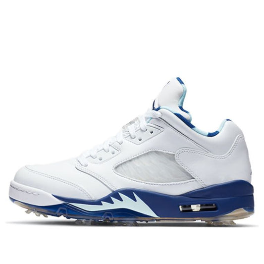 Air Jordan 5 Low Golf NRG 'Wing It' White/Topaz Mist/Celestial Gold/Deep Royal CW4206-100