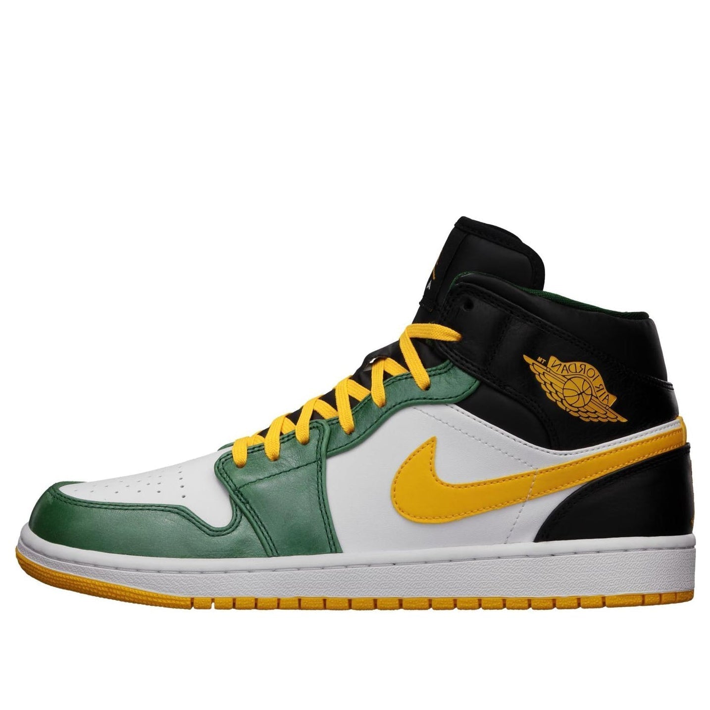 Air Jordan 1 Mid Gorge Green University Gold 554724-307