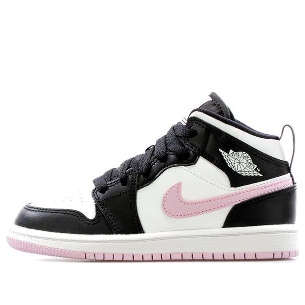 Air Jordan 1 Mid BP White Black Light Arctic Pink (PS) 640737-103