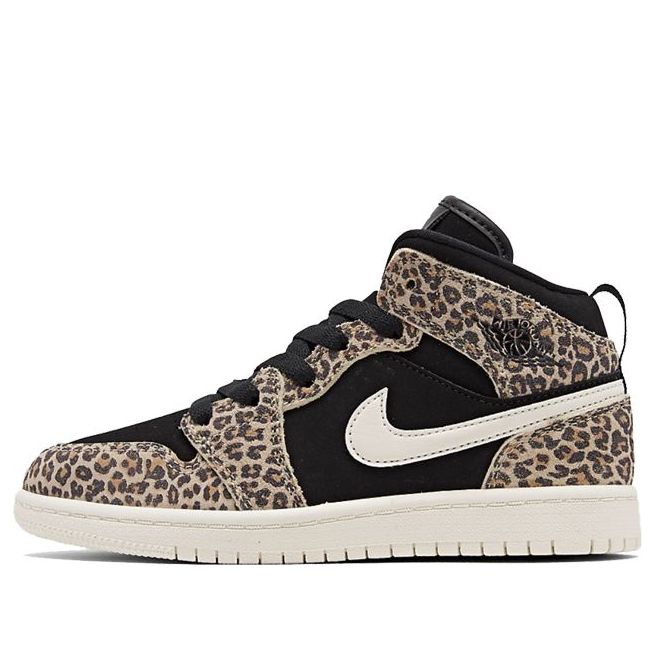 Air Jordan 1 Mid SE PS 'Cheetah' Black/Pale Ivory/Desert Ore BQ6932-021