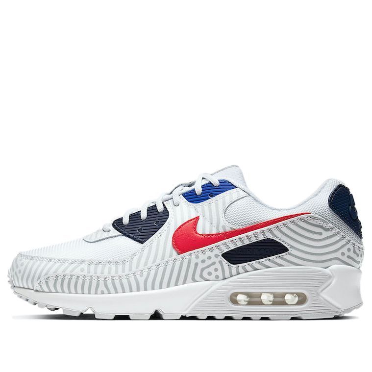 Nike Air Max 90 'Euro Tour' White/Midnight Navy/Bright Blue/University Red CW7574-100 KICKSOVER