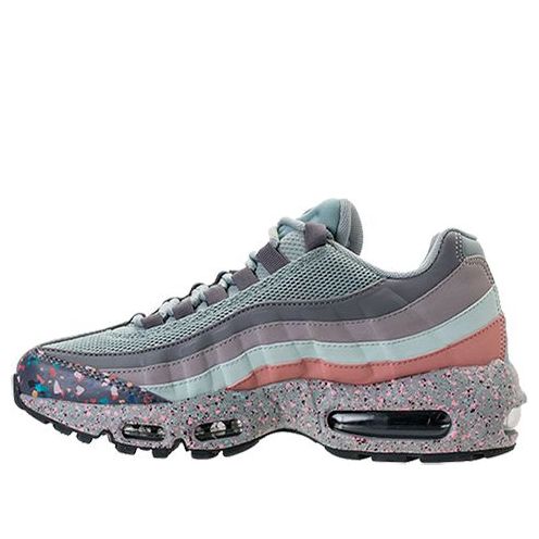 Nike Womens Air Max 95 SE 'Confetti' Light Pumice/Anthracite-Gunsmoke-Atmosphere Grey-Fiberglass-Rust Pink 918413-002 sneakmarks