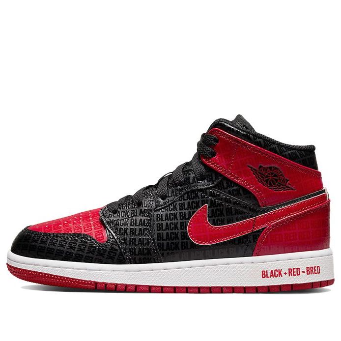 Air Jordan 1 Mid (GS) \Black + Red = Bred\ DM9650-001