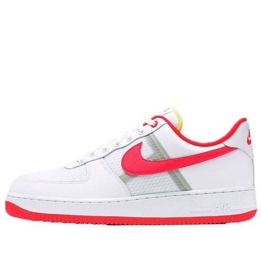 Nike Air Force 1 Low 'Transparent White Crimson' White/Bright Crimson-Barely Volt CI0060-102 KICKSOVER