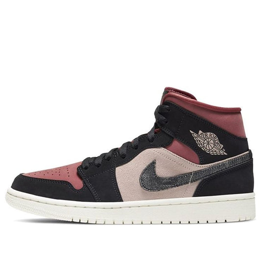 Womens WMNS Air Jordan 1 Mid Burgundy Dusty Pink BQ6472-202