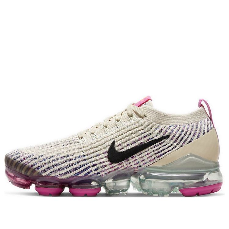 Nike Womens Air VaporMax Flyknit 3 'Fossil' Fossil/Black/Fire Pink/Hyper Crimson AJ6910-201