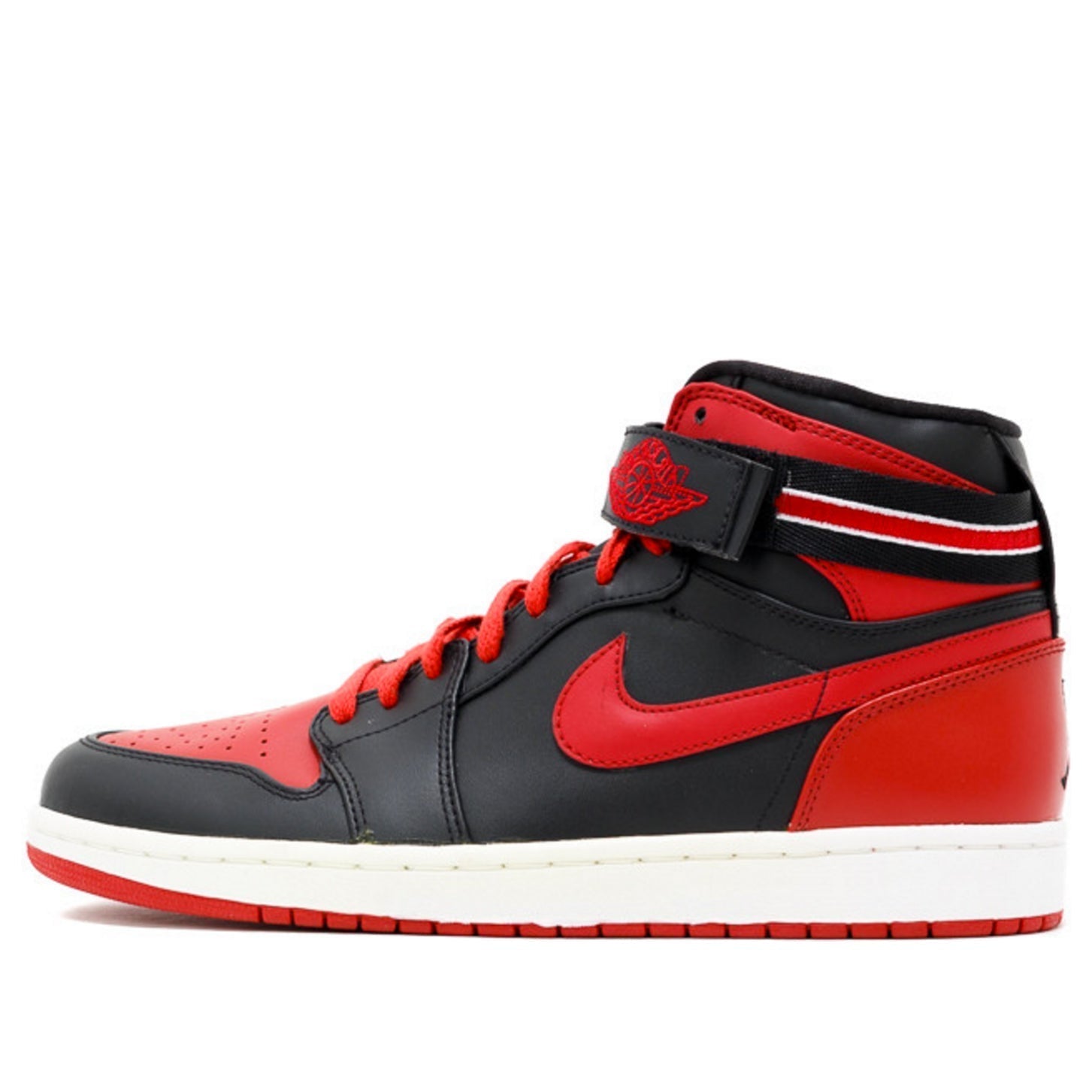 Air Jordan 1 High Strap 'Bred' Black/Varsity Red-White 342132-061