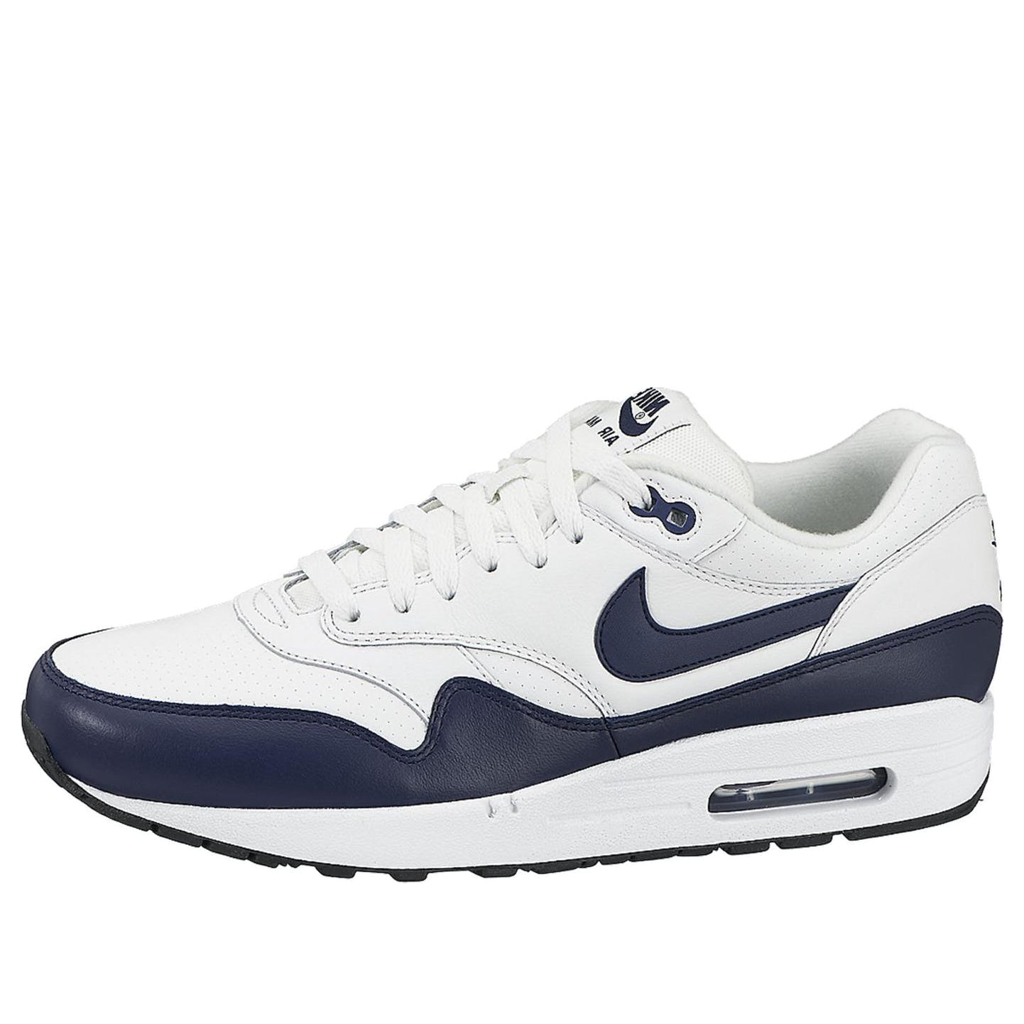 Nike Air Max 1 Leather 'Midnight Navy' Summit White/Midnight Navy/Neutral Grey 654466-101 KICKSOVER