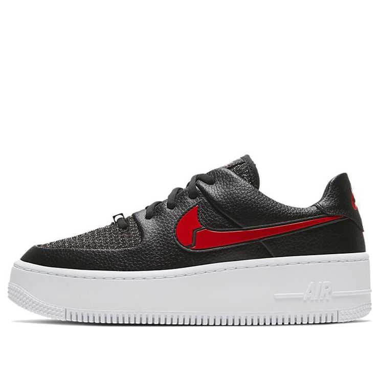 Nike Womens Air Force 1 Low Sage 'Valentine's Day' Black/Metallic Silver/University Red CU4759-001 KICKSOVER