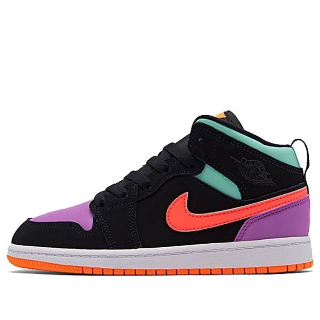 Air Jordan 1 Mid PS 'Black Multi' Black/Total Orange/Aurora Green 640734-083