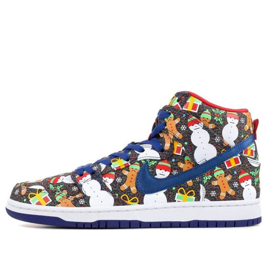 Nike SB Skateboard Dunk High TRD QS Ugly Sweater Christmas 2017 881758-446