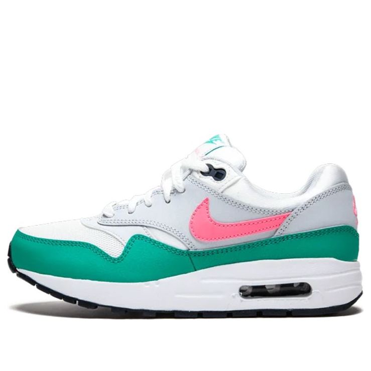 Nike Air Max 1 GS 'Watermelon' Summit White/Sunset Pulse/Kinetic Green 807602-105 KICKSOVER