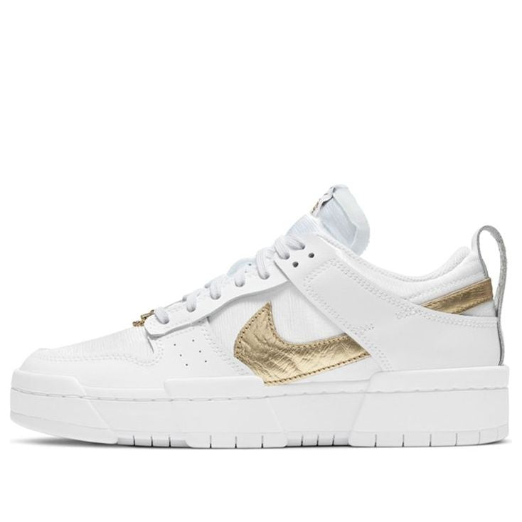 Nike Womens WMNS Dunk Low Disrupt 'White Metallic Gold' White/White/Metallic Gold DD9676-100