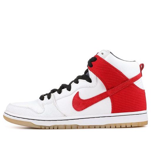 Nike Dunk High Pro SB Skateboard 'Cheech And Chong' White/Varsity Red-Medium Denim-Black 305050-100 sneakmarks