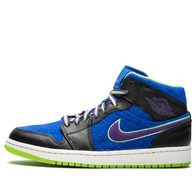 Air Jordan 1 Mid Black Game Royal Lime 633206-040