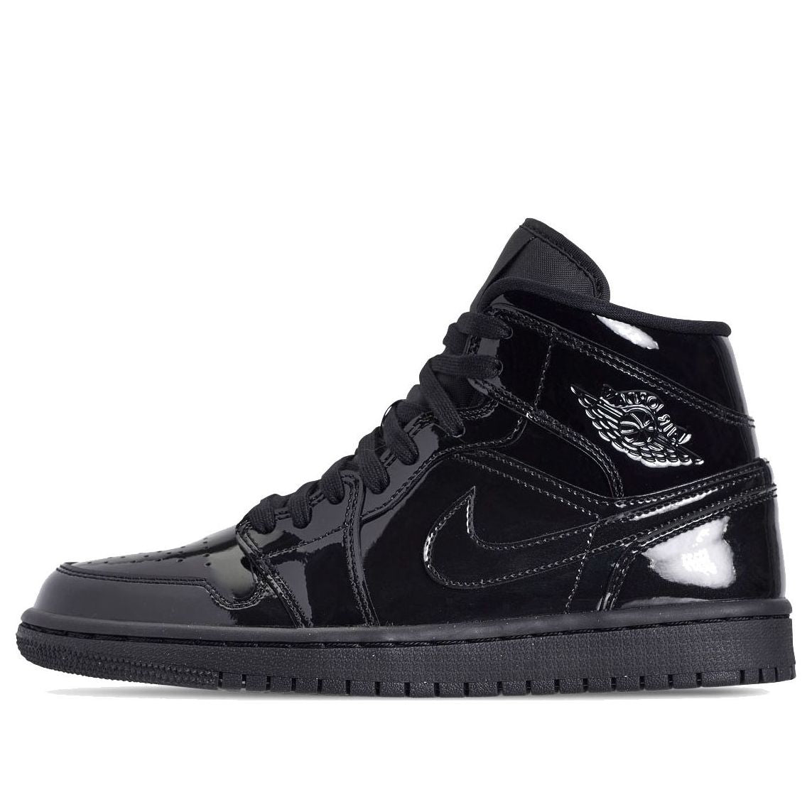 Womens WMNS Air Jordan 1 Mid Triple Black Patent BQ6472-002