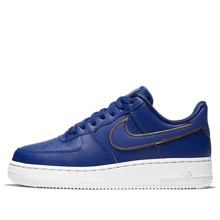 Nike Womens Air Force 1 Low 'Blue Gold Swoosh' AO2132-401 KICKSOVER