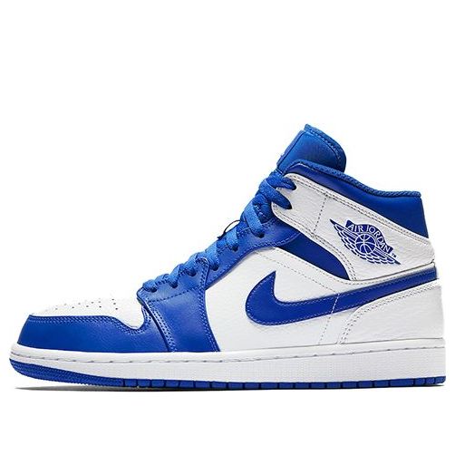 Air Jordan 1 Mid White Hyper Royal 554724-114