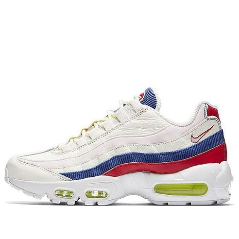 Nike Womens Air Max 95 SE Panache Cream White/Red-Blue AQ4138-101 sneakmarks