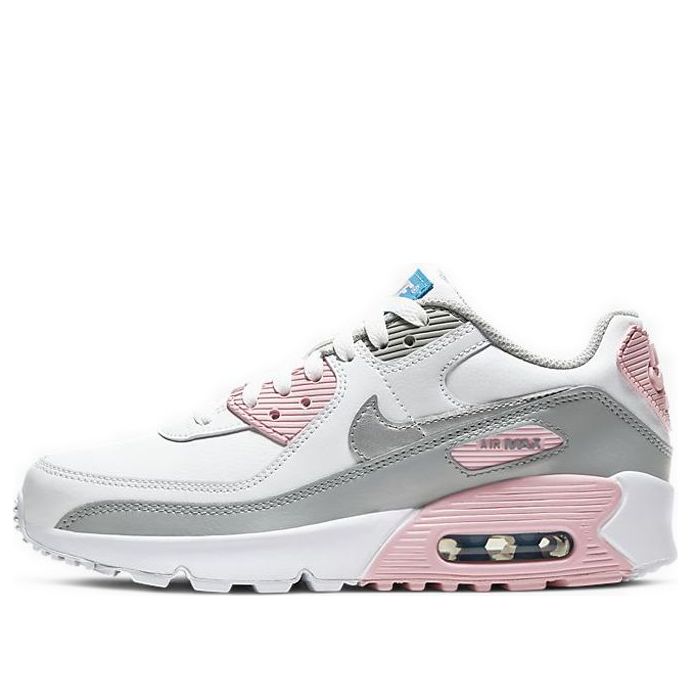 Nike Air Max 90 Leather GS 'Metallic Silver Pink' Light Smoke Grey/White/Pink/Metallic Silver CD6864-004 KICKSOVER