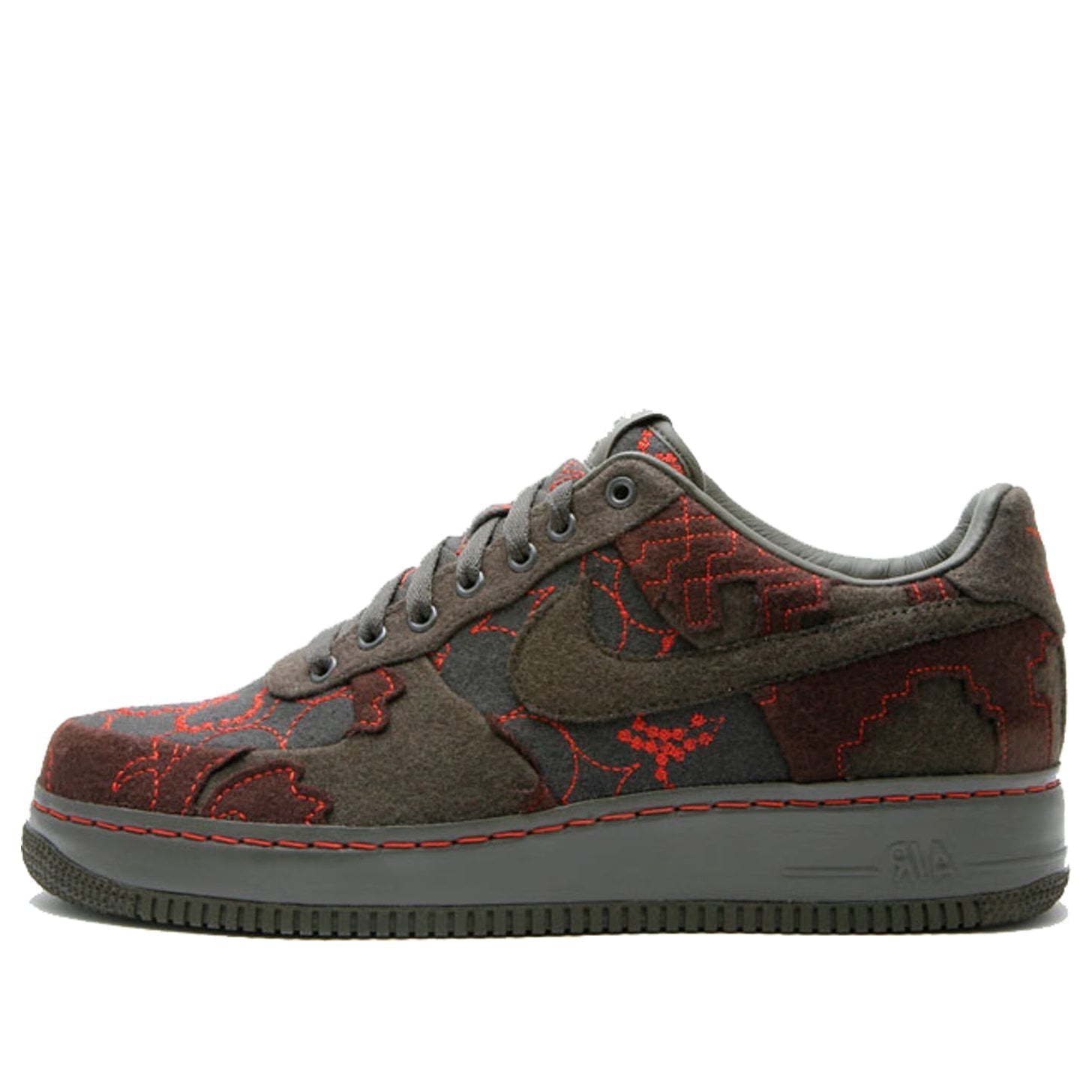 Nike Air Force 1 Low Supreme Tz 'Maharam' Newsprint/Dark Loden-Drgn Red 363171-031 KICKSOVER