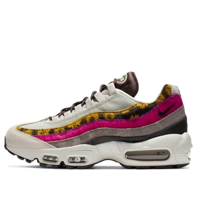 Nike Womens Air Max 95 Premium 'Animal Floral Prints' Light Bone/White/Velvet Brown/Olive Grey/Pink Blast/Poison Green CZ8102-001 sneakmarks