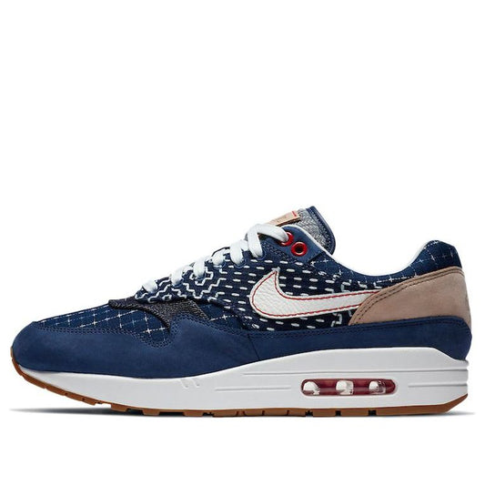 Nike Denham x Air Max 1 'Blue Void' Blue Void/Coastal Blue/Vachetta Tan/Sail CW7603-400 KICKSOVER