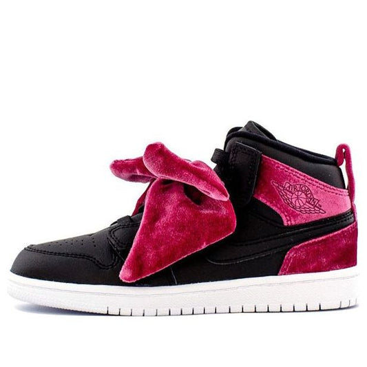 Air Jordan 1 Mid Bow PS 'Black Noble Red' Black/Black/Noble Red CK5677-006