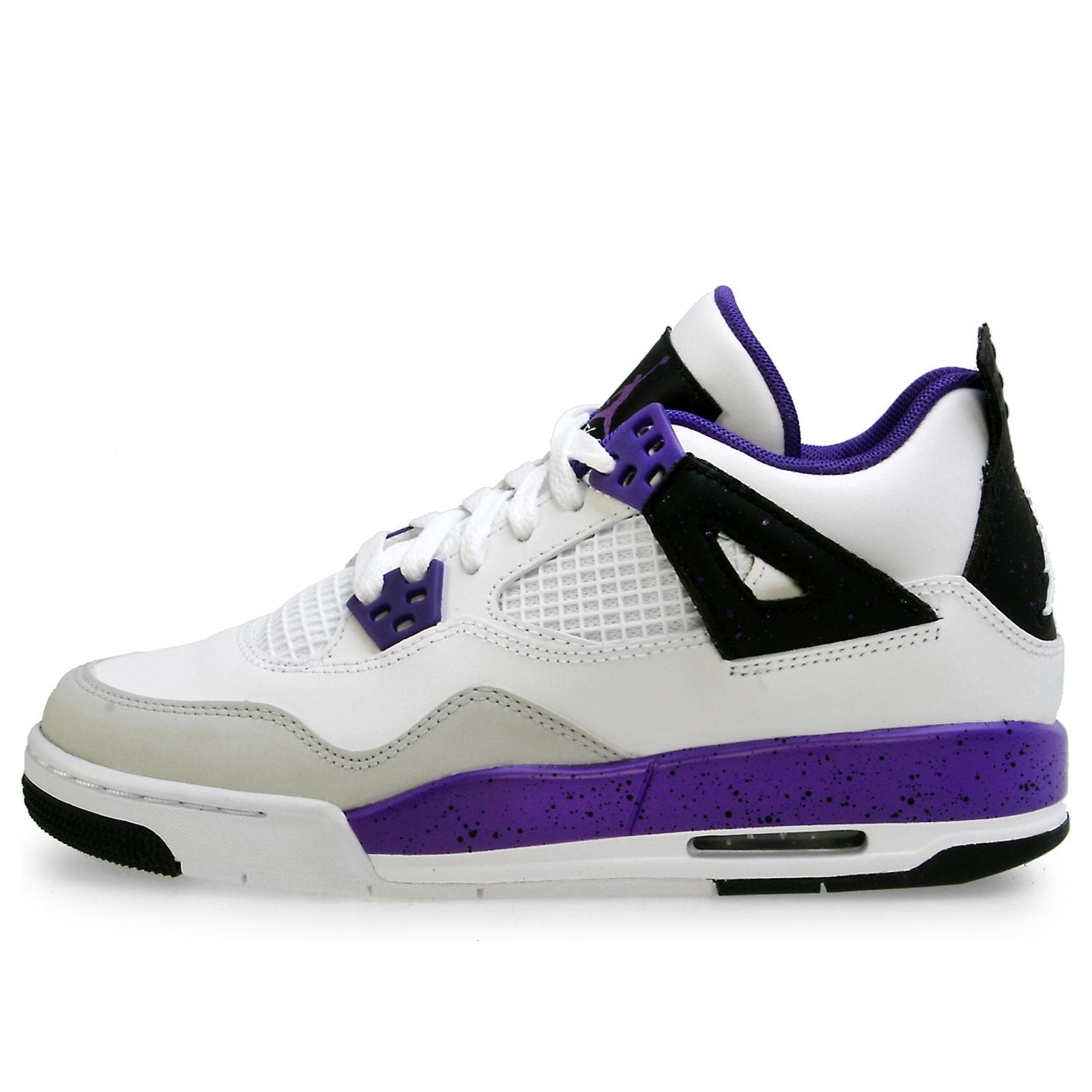 Nike Girls Air Jordan 4 Retro GS White Ultra Violet 487724-108