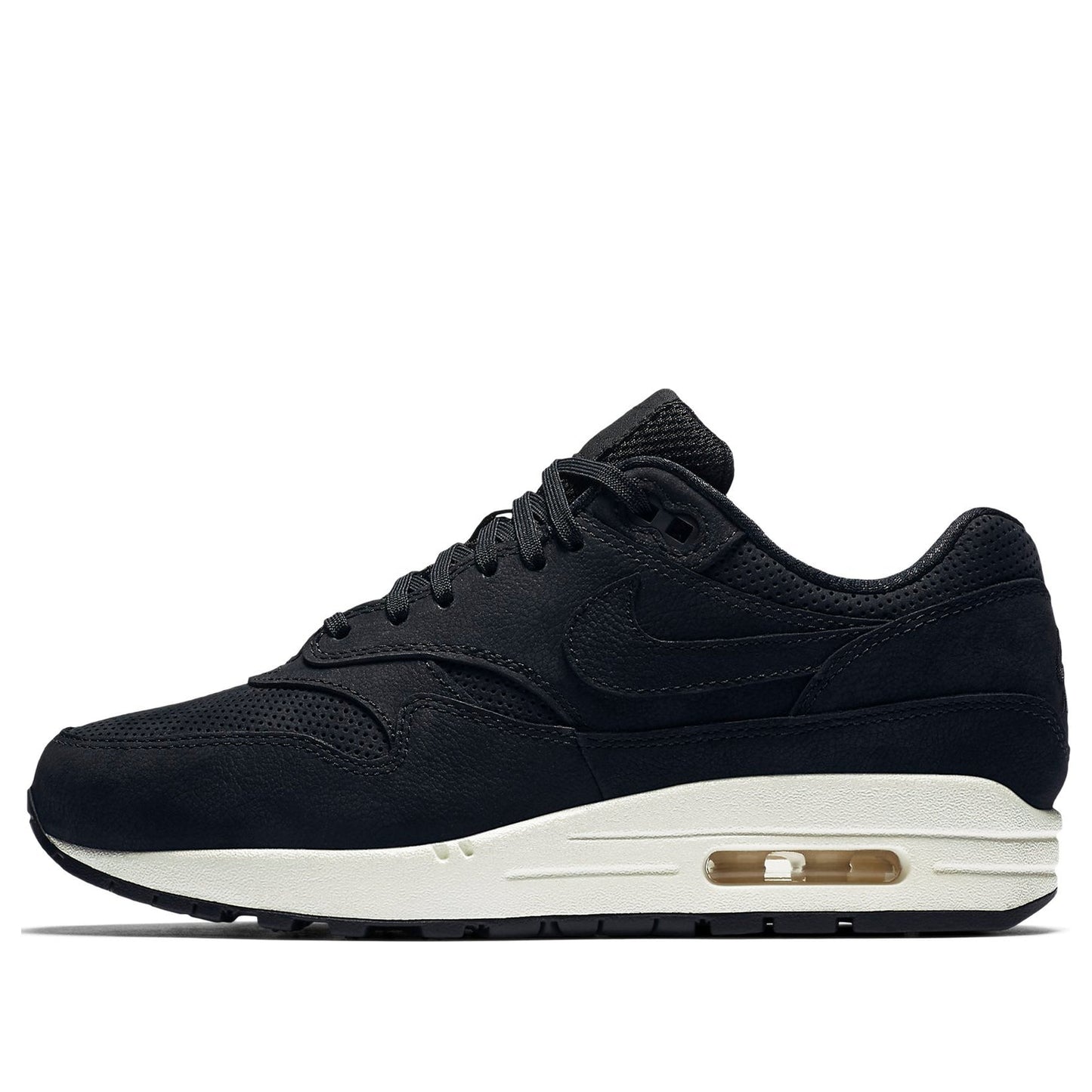 NikeLab Womens WMNS Air Max 1 Pinnacle 'Black' Black/Black/Sail 839608-005 KICKSOVER