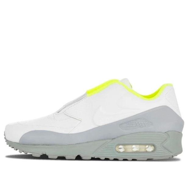 Sacai x NikeLab Womens WMNS Air Max 90 SP 'Laceless' White/White-Wolf Grey-Volt 804550-110 sneakmarks