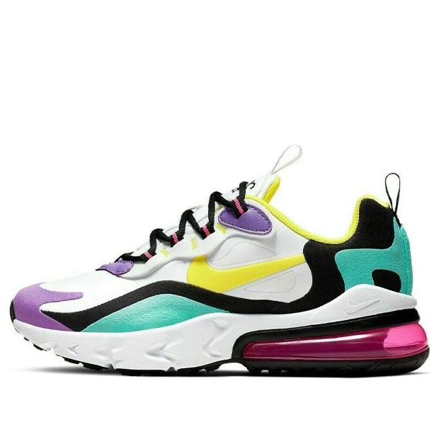 Nike Air Max 270 React PS 'Bright Violet' White/Dynamic Yellow-Black-Bright Violet BQ0102-101 KICKSOVER