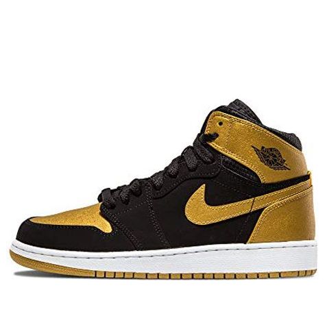 Air Jordan 1 Retro High BG 'Melo' Black/Metallic Gold-White 705300-026