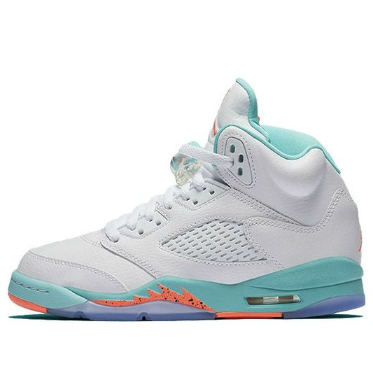 Air Jordan 5 Retro GS White Aqua Crimson 440892-100